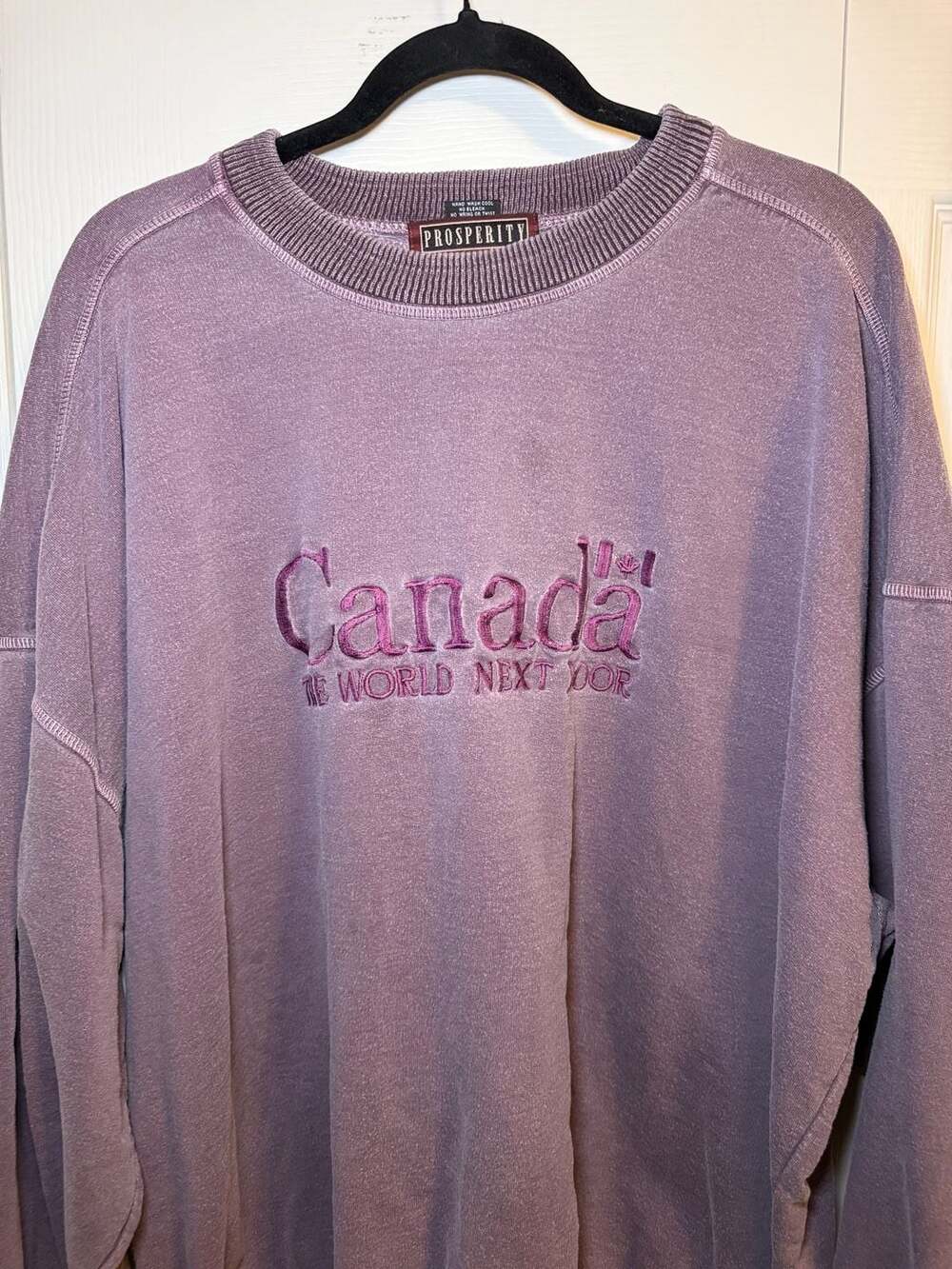 Prosperity Canada Sweatshirt Size 2XL Purple Cotton Vintage